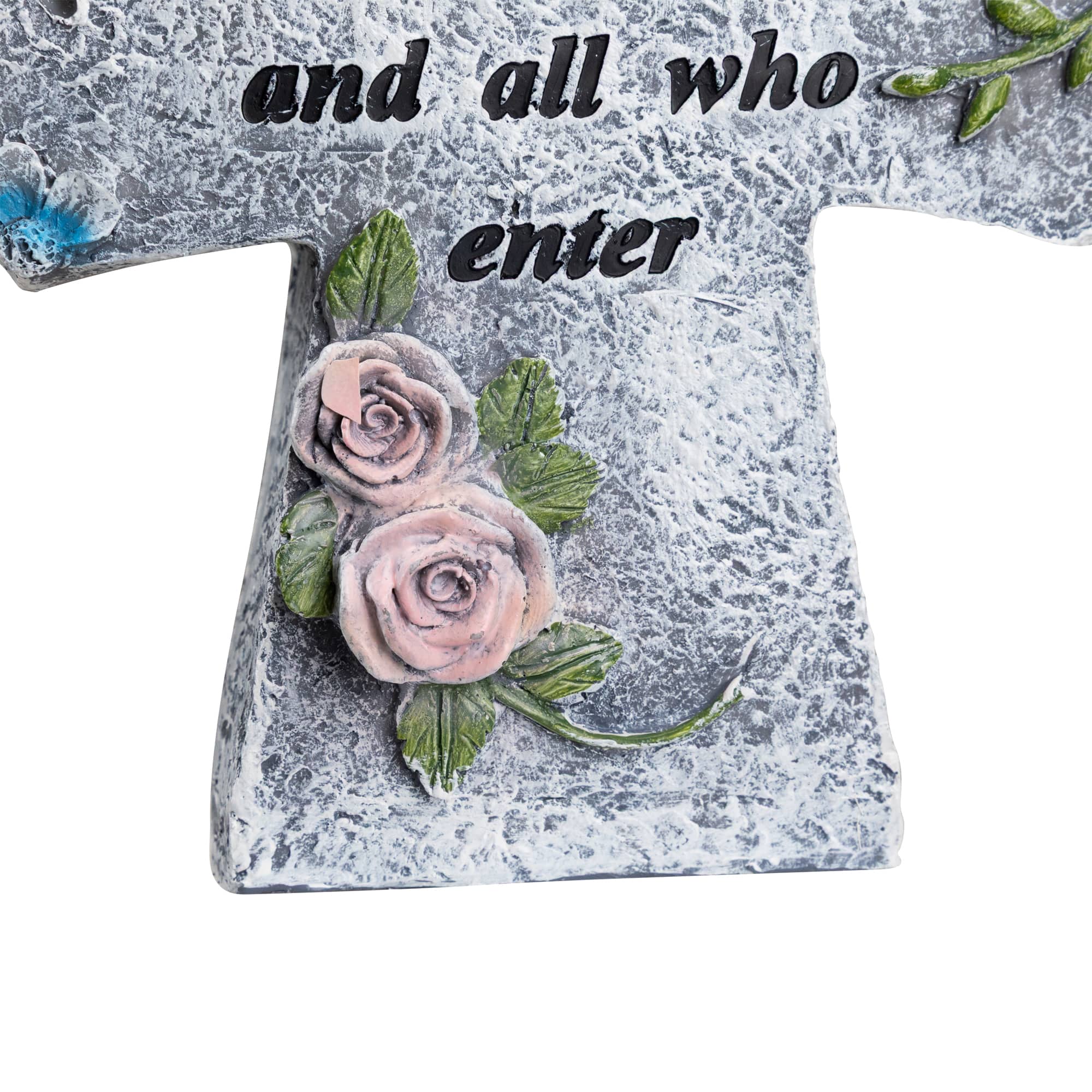 Bless This Home and All Who Enter Cross Statue - 6.75"